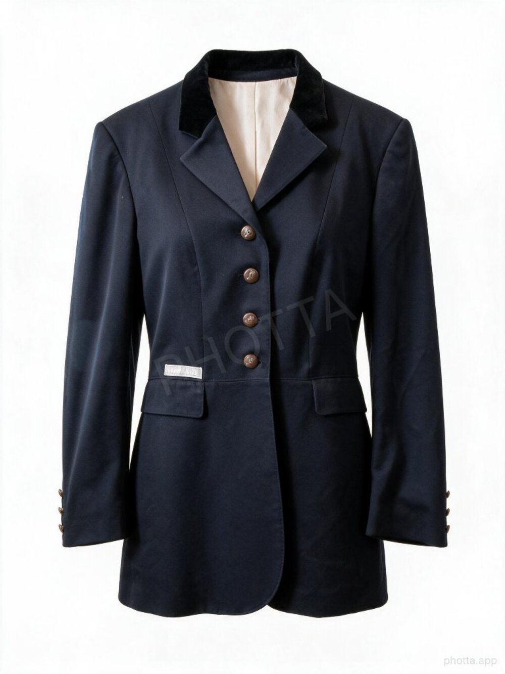 Kentucky Brand Dressage Coat in Dark Navy size US 14 with Black Velvet Collar